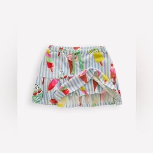 Mini Boden Tiered Jersey Ice Cream Print Skort 4-5Y
